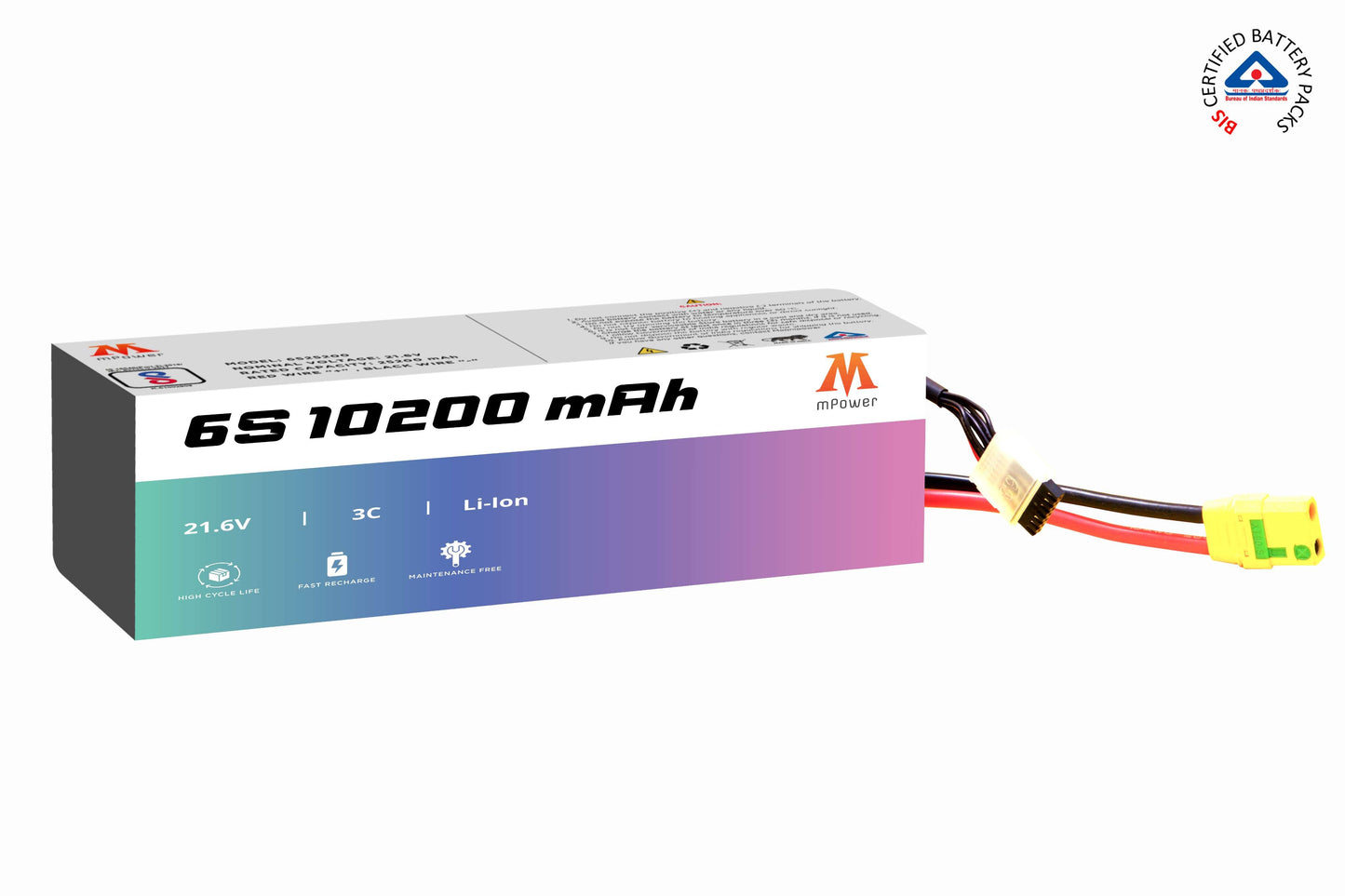 mPower 6S 10200mAh Lithium-Ion Battery for Surveillance Drones-mpowerlithium