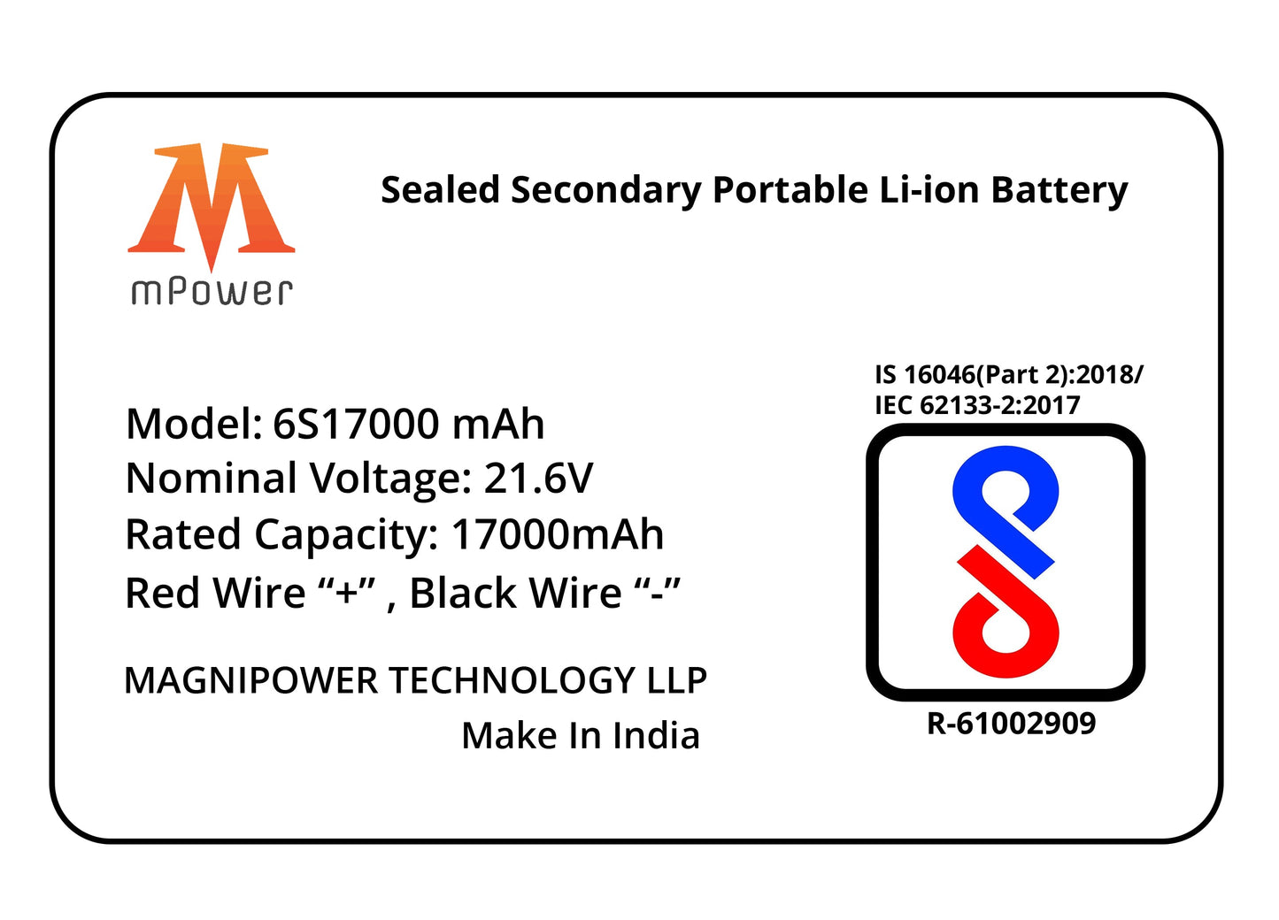 mPower 6S 17000mAh Lithium-Ion Battery for Surveillance Drones-mpowerlithium