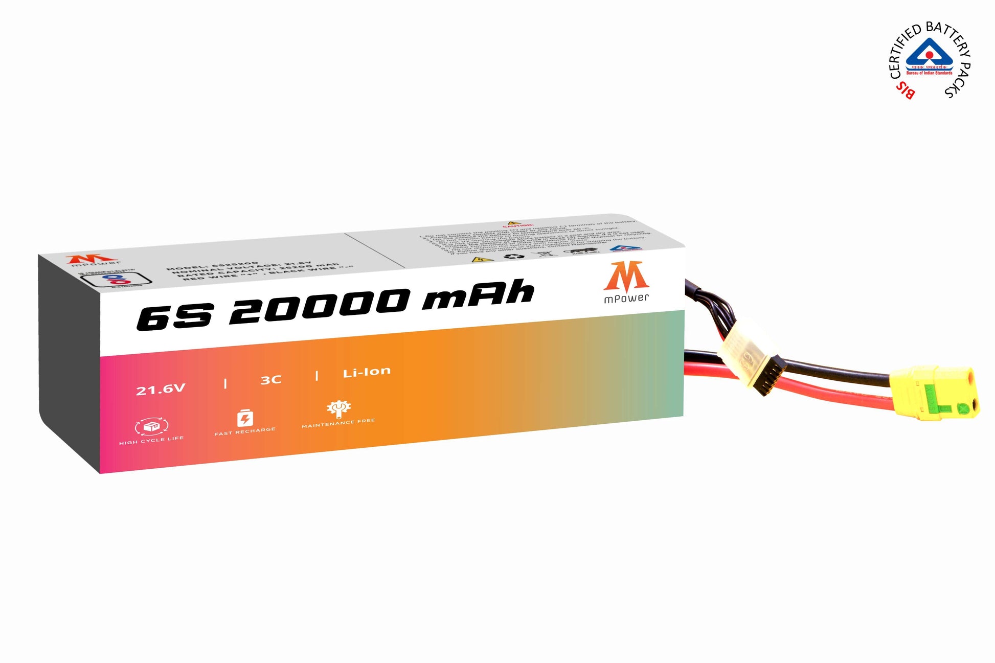 mPower 6S 20000mAh Lithium-Ion Battery for Surveillance Drones-mpowerlithium