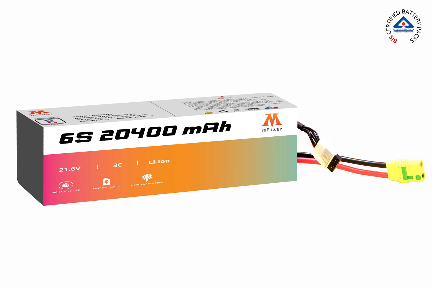 mPower 6S 20400mAh Lithium-Ion Battery for Surveillance Drones-mpowerlithium