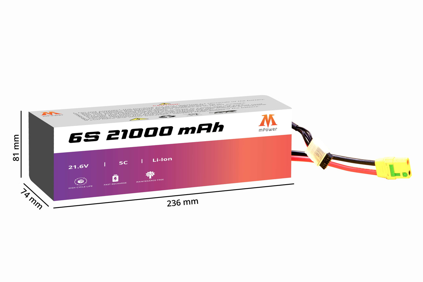mPower 6S 21000mAh 5C Lithium-Ion Battery for Surveillance Drones-mpowerlithium