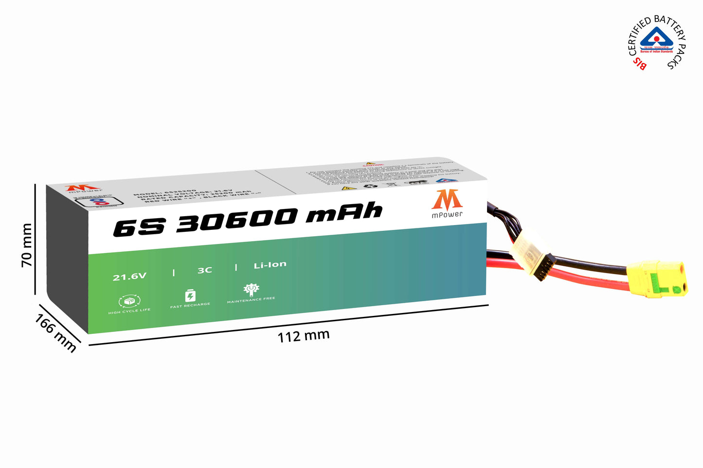 mPower 6S 30600mAh Lithium-Ion Battery for Surveillance Drones-mpowerlithium