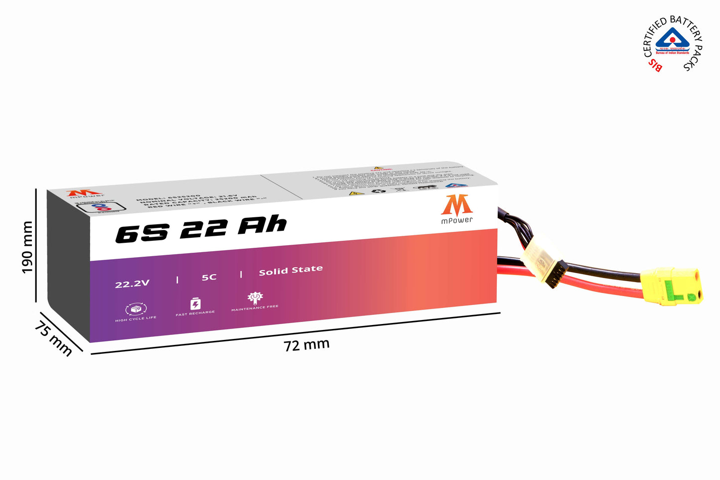 mPower 6S 22Ah Solid States Battery for Delivery Drones-mpowerlithium