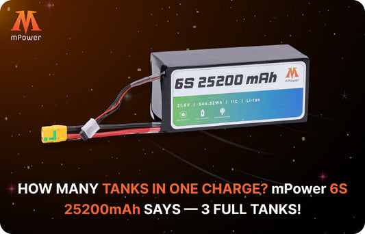 How Many Tanks in One Charge? mPower 6S 25200mAh Says — 3 Full Tanks!