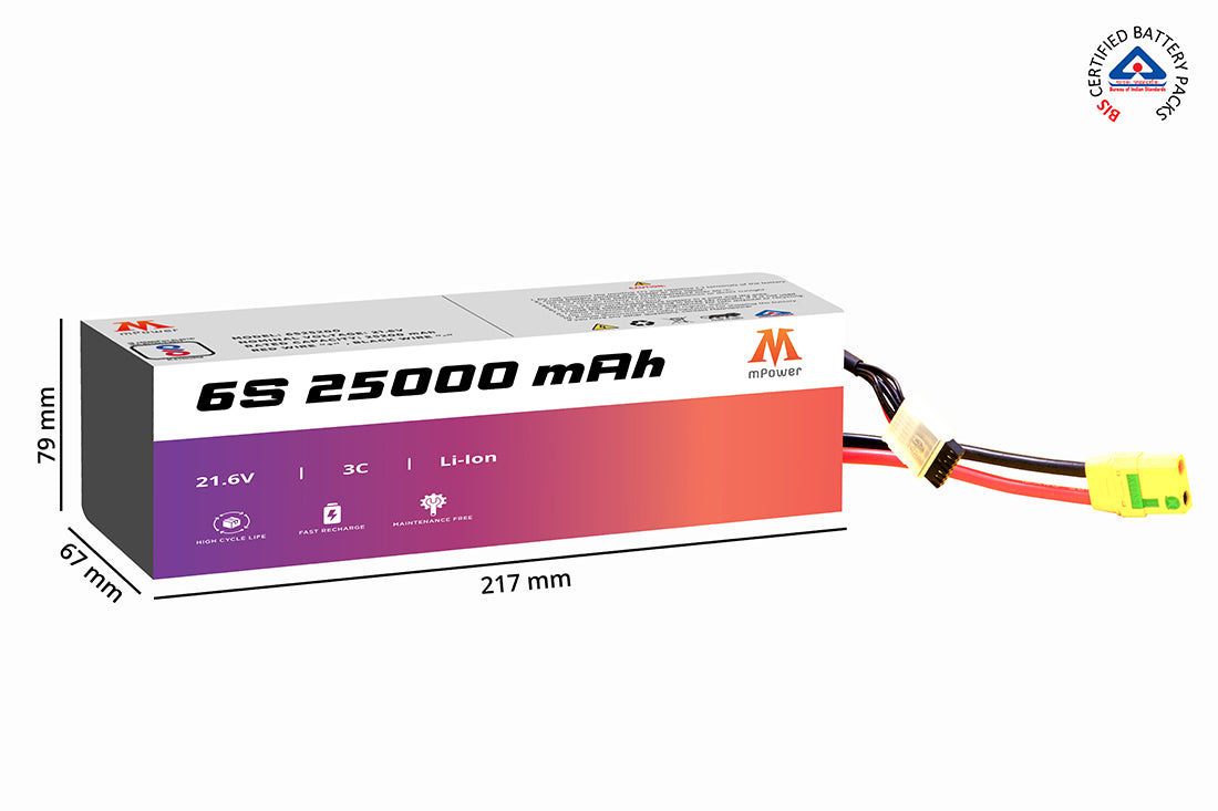 mPower 6S 25000mah 3C Lithium-Ion Battery for Surveillance Drones-mpowerlithium
