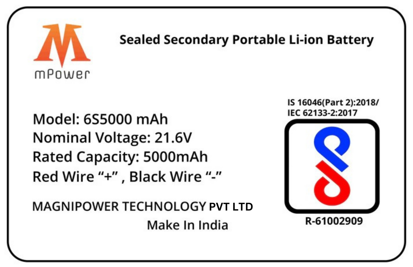 mPower 6S 5000mAh Lithium-Ion Battery for Surveillance Drones