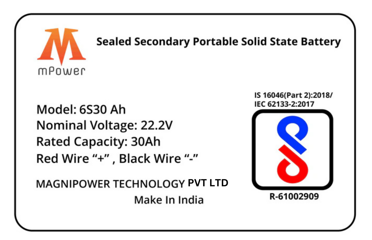 mPower 6S 30Ah Solid States Battery for Agricultural Drones