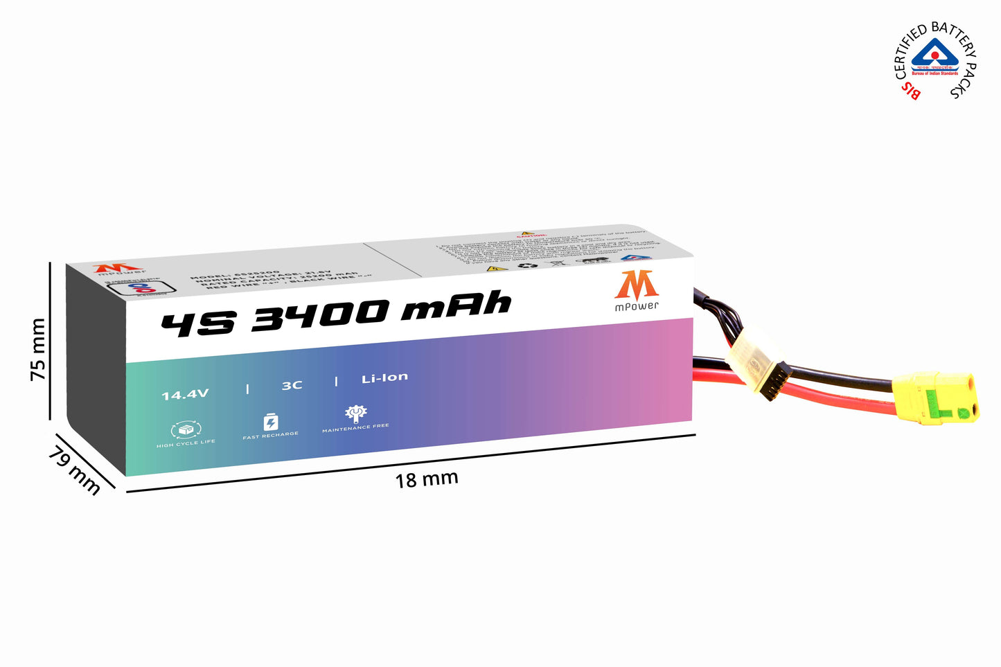 mPower 4S 3400mAh Lithium-Ion Battery for Survey Drones-mpowerlithium