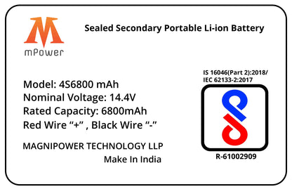 mPower 4S 6800mAh Lithium-Ion Battery for Survey Drones-mpowerlithium