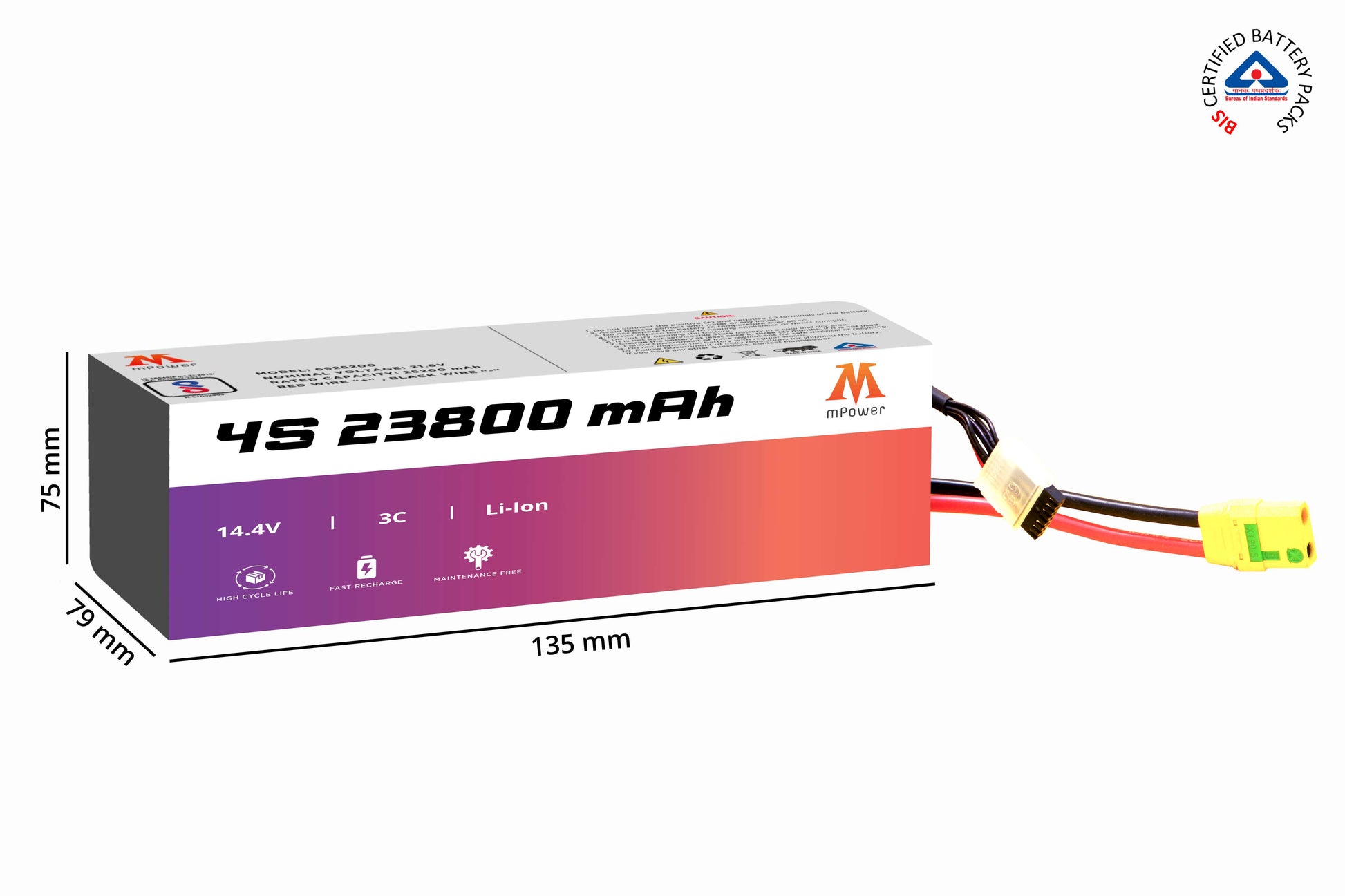 mPower 4S 23800mAh Lithium-Ion Battery for Surveillance Drones-mpowerlithium