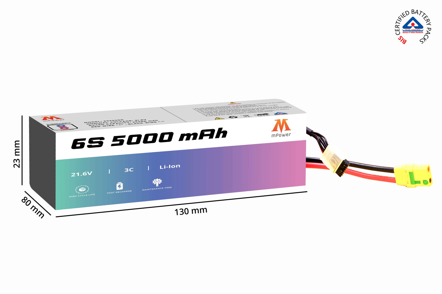 mPower 6S 5000mAh Lithium-Ion Battery for Surveillance Drones-mpowerlithium