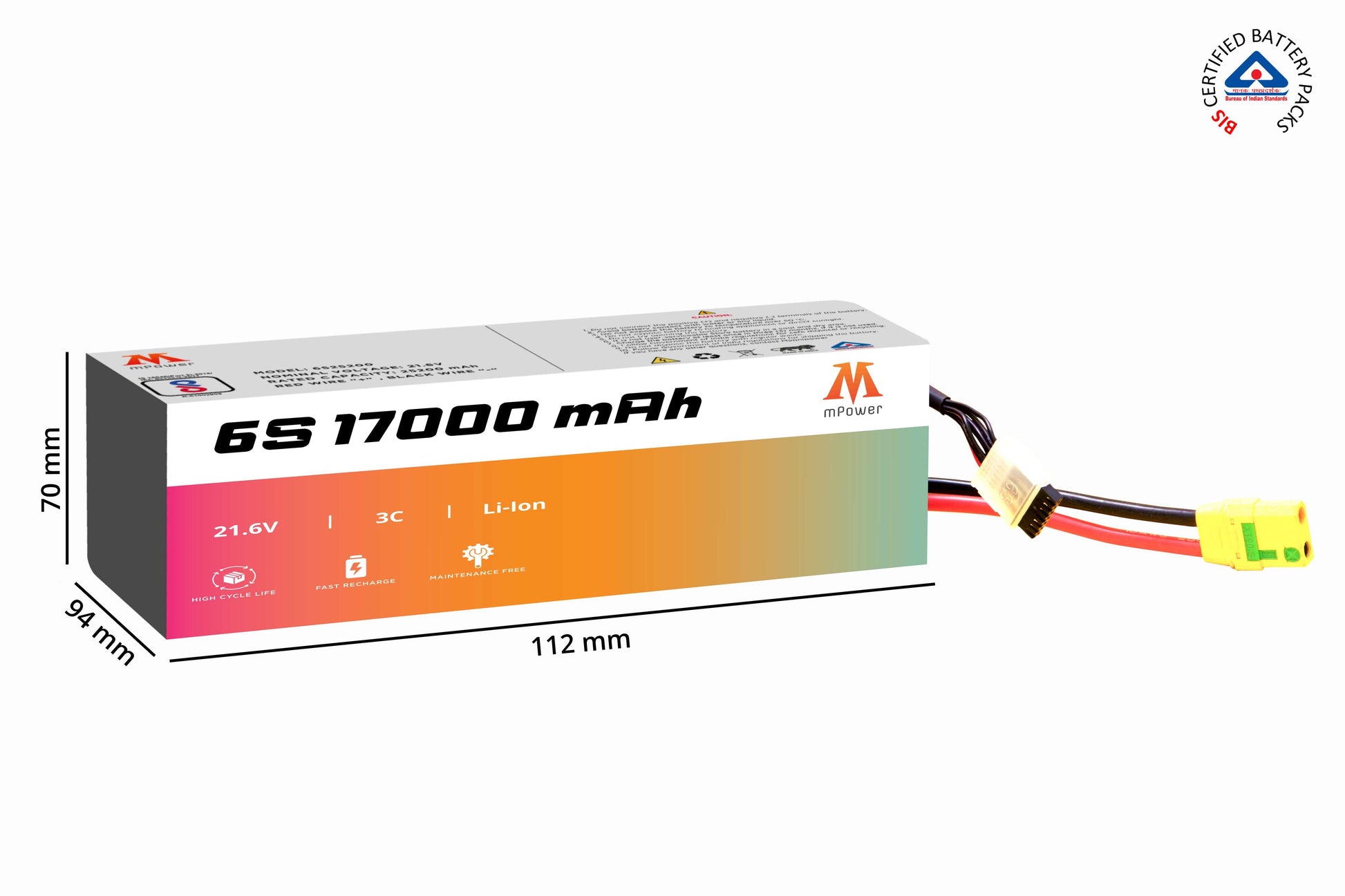mPower 6S 17000mAh Lithium-Ion Battery for Surveillance Drones-mpowerlithium