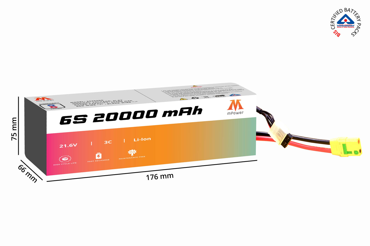 mPower 6S 20000mAh Lithium-Ion Battery for Surveillance Drones-mpowerlithium