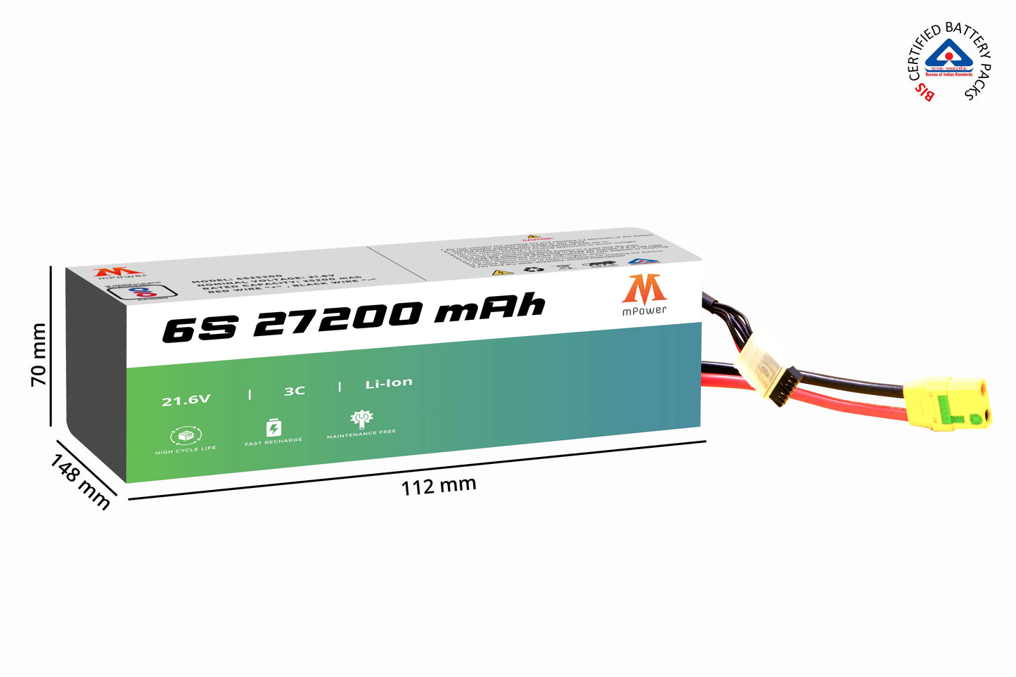 mPower 6S 27200mAh Lithium-Ion Battery for Surveillance Drones