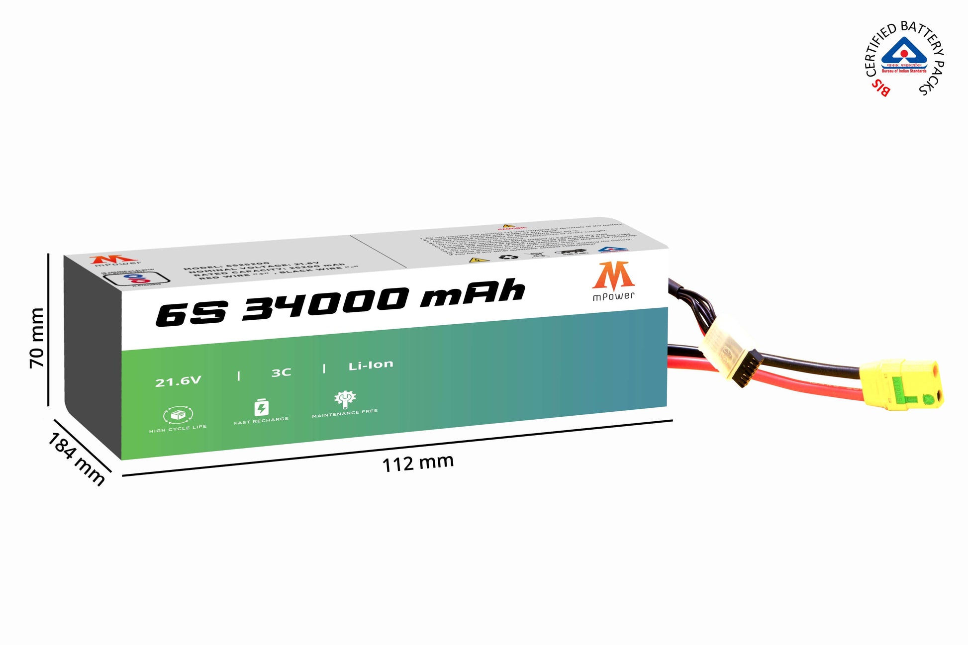 mPower 6S 34000mAh Lithium-Ion Battery for Surveillance Drones-mpowerlithium