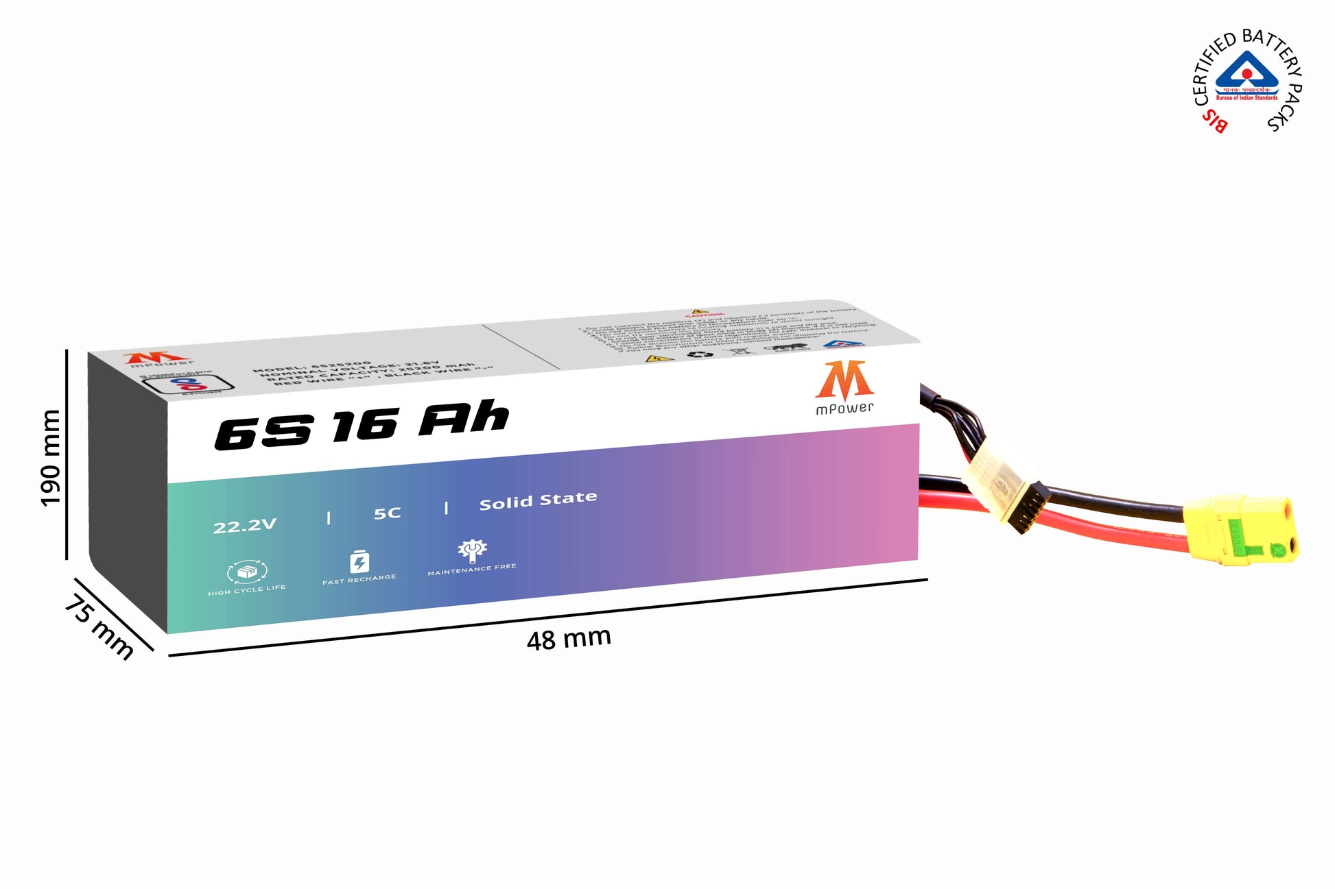 6S 16Ah Solid States Battery Delivery Drones 