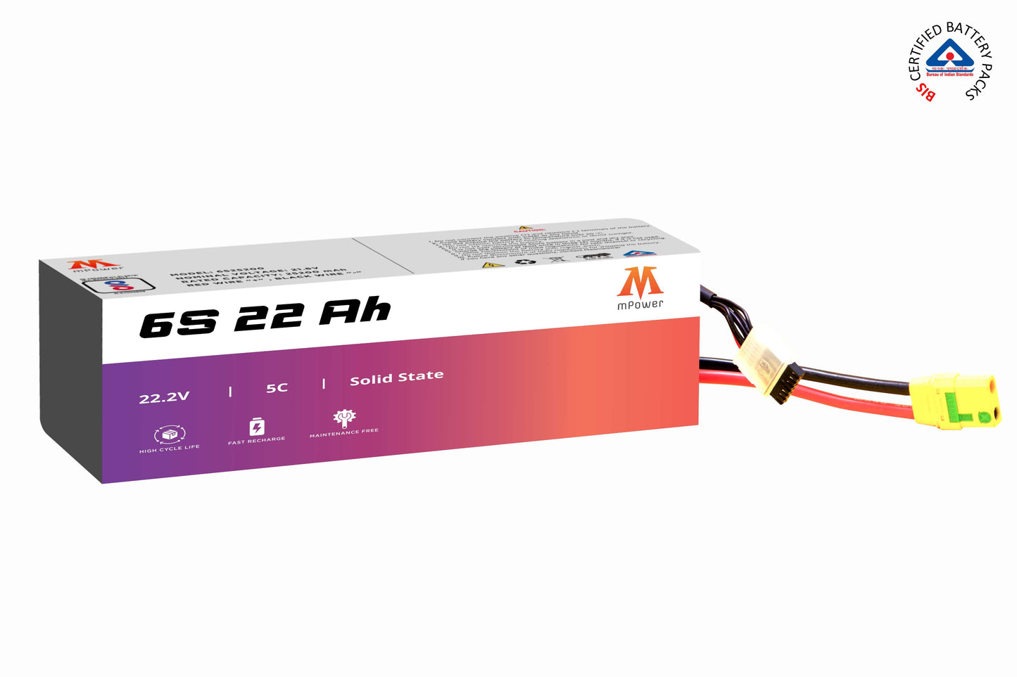 mPower 6S 22Ah Solid States Battery for Delivery Drones