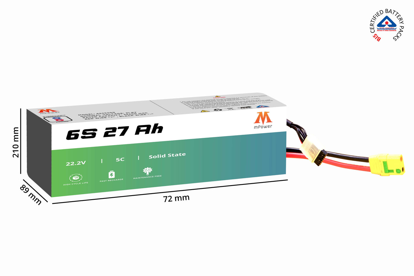 mPower 6S 27Ah Solid States Battery for Delivery Drones